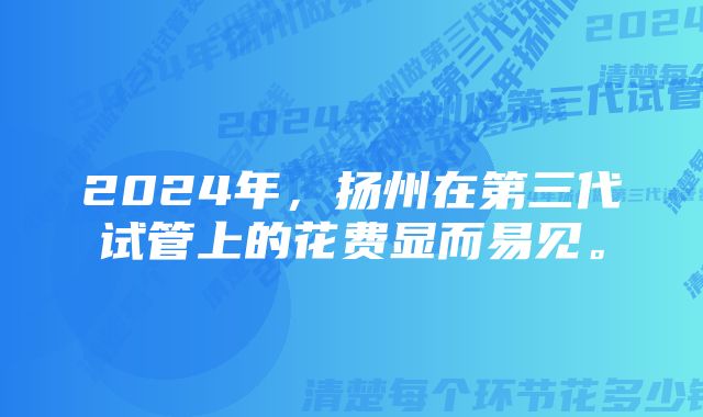 2024年,扬州在第三代试管上的花费显而易见。
