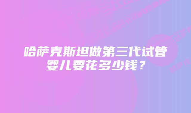 哈萨克斯坦做第三代试管婴儿要花多少钱？