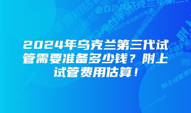 2024年乌克兰第三代试管需要准备多少钱?附上试管费用估算!