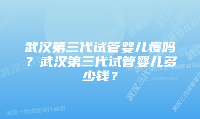 武汉第三代试管婴儿疼吗?武汉第三代试管婴儿多少钱?