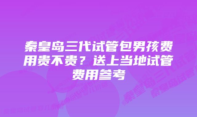 秦皇岛三代试管包男孩费用贵不贵？送上当地试管费用参考