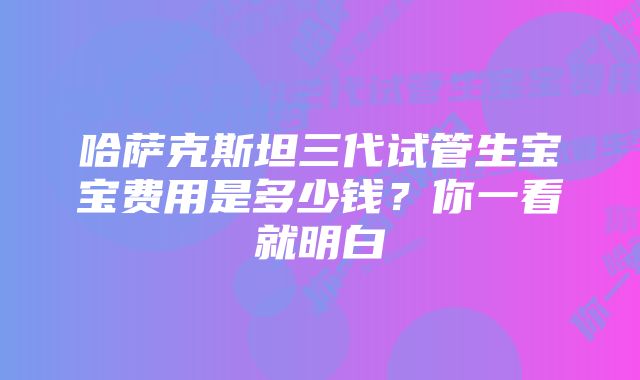 哈萨克斯坦三代试管生宝宝费用是多少钱?你一看就明白