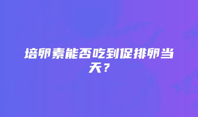 培卵素能否吃到促排卵当天?