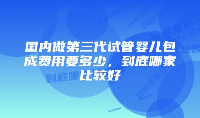 国内做第三代试管婴儿包成费用要多少,到底哪家比较好