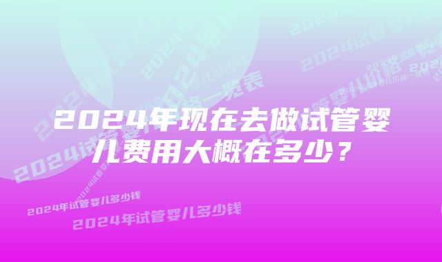 2024年现在去做试管婴儿费用大概在多少?