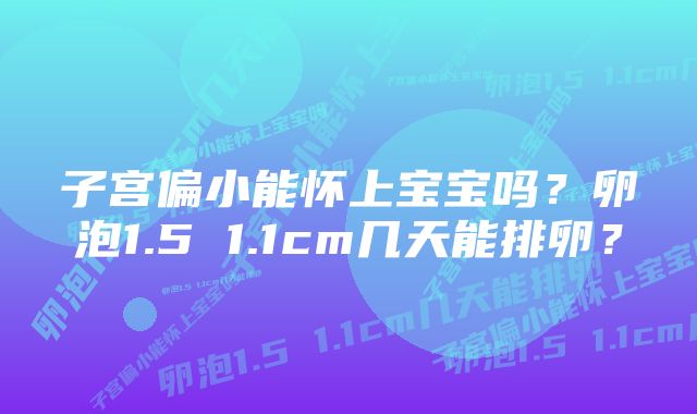 子宫偏小能怀上宝宝吗?卵泡1.5 1.1cm几天能排卵?