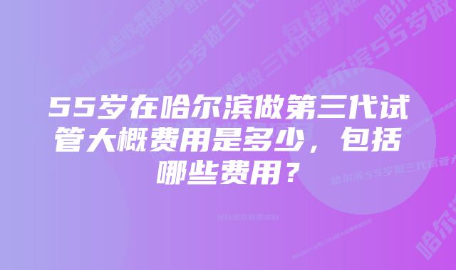 55岁在哈尔滨做第三代试管大概费用是多少,包括哪些费用?