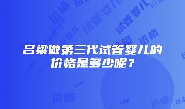 吕梁做第三代试管婴儿的价格是多少呢?