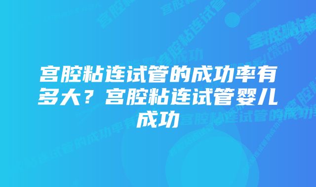 宫腔粘连试管的成功率有多大?宫腔粘连试管婴儿成功