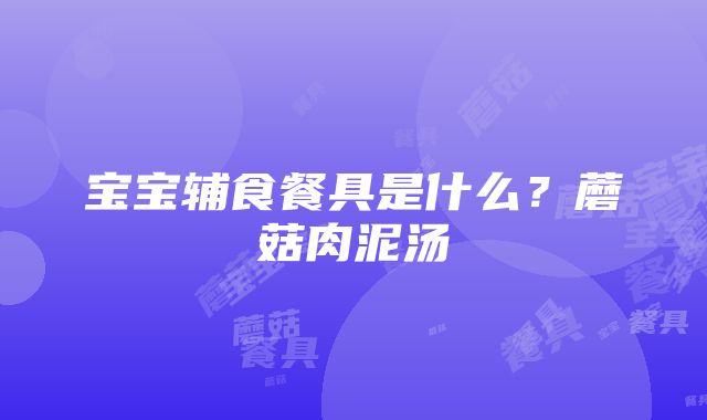 宝宝辅食餐具是什么?蘑菇肉泥汤