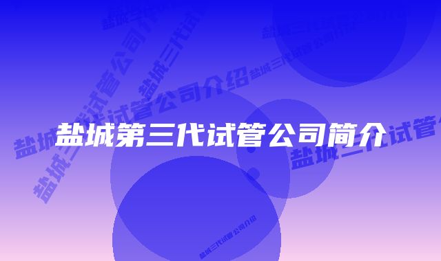 盐城第三代试管公司简介
