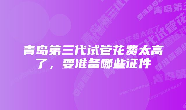 青岛第三代试管花费太高了,要准备哪些证件