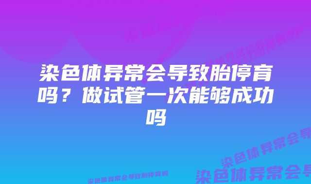 染色体异常会导致胎停育吗?做试管一次能够成功吗