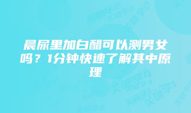 晨尿里加白醋可以测男女吗?1分钟快速了解其中原理