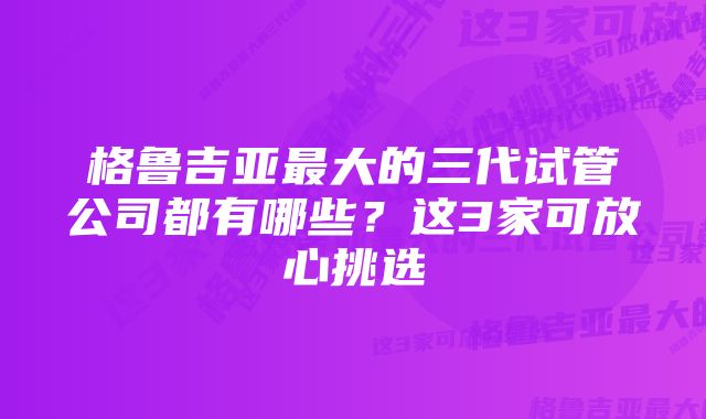 格鲁吉亚最大的三代试管公司都有哪些?这3家可放心挑选