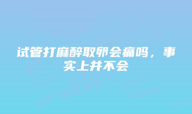试管打麻醉取卵会痛吗,事实上并不会