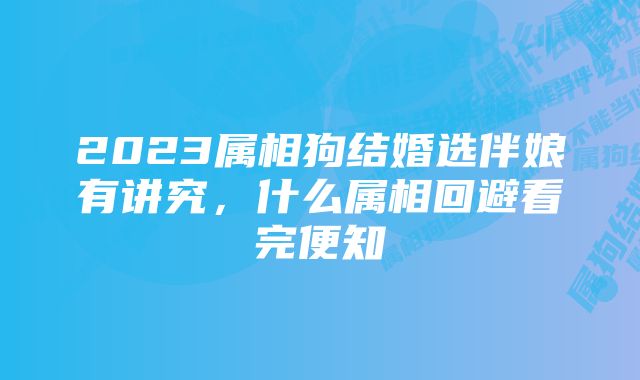 2023属相狗结婚选伴娘有讲究,什么属相回避看完便知