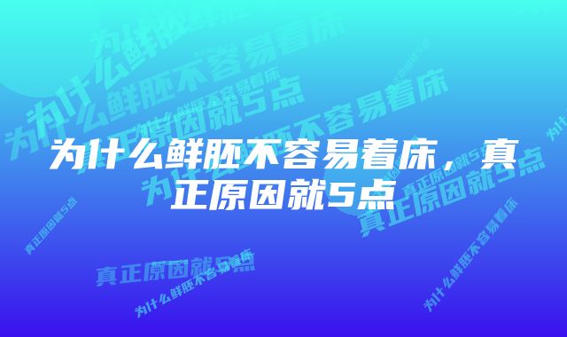 为什么鲜胚不容易着床,真正原因就5点